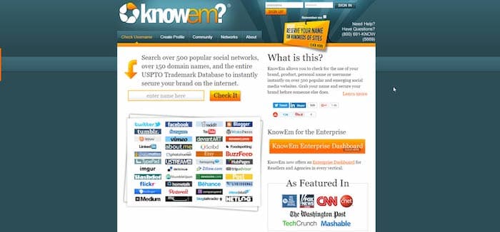 Herramienta de gestión de reputación en línea  - Knowem