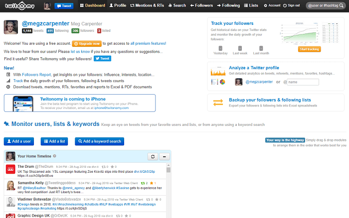 Herramienta de análisis de Twitter - Twitonomy